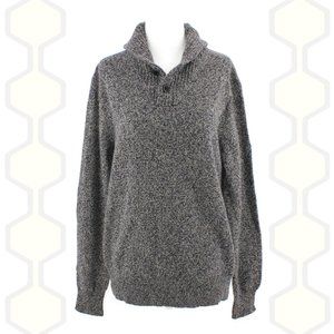 J Crew Sweater Pullover Gray Collar Buttons L